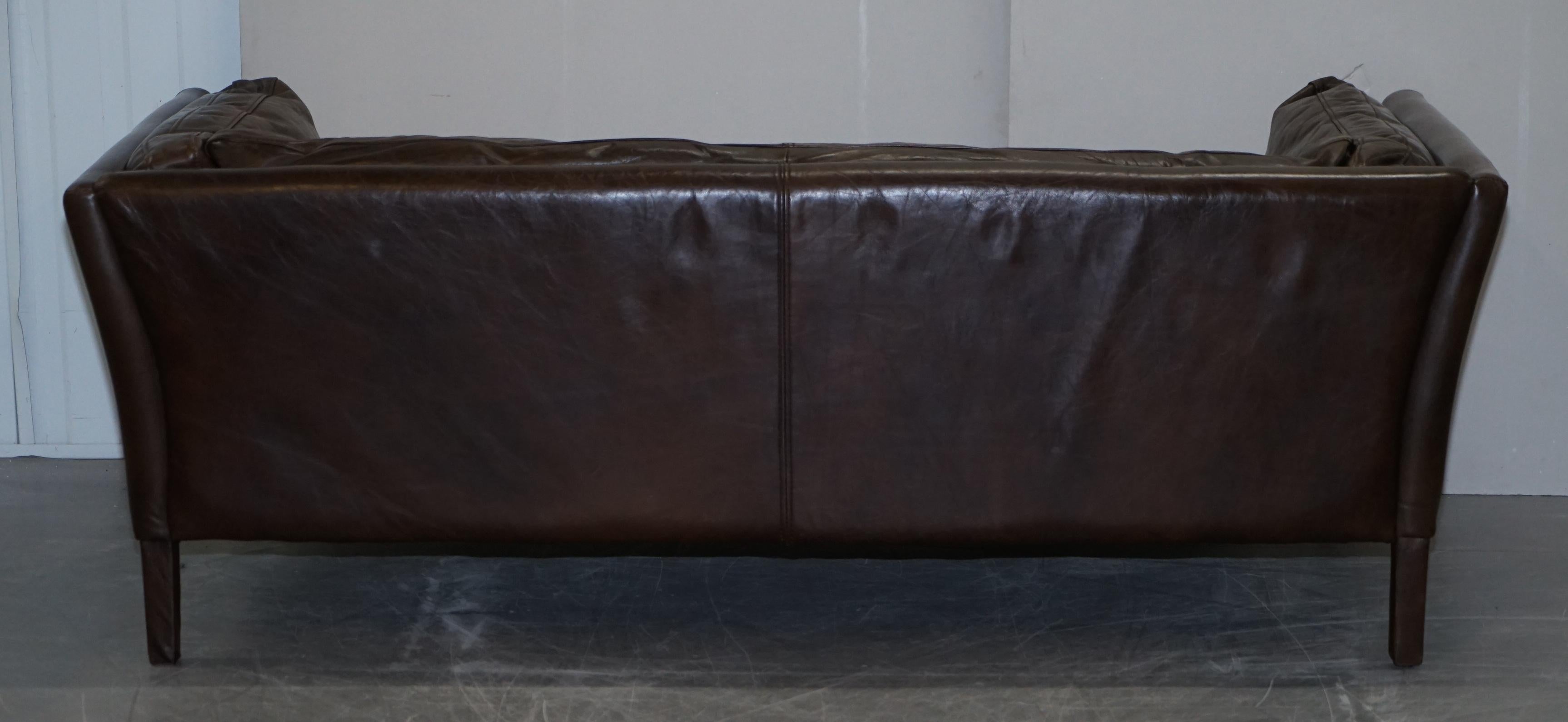 Halo Groucho Conker Brown Leather Large Two-Seat Sofa Comfortable 8
