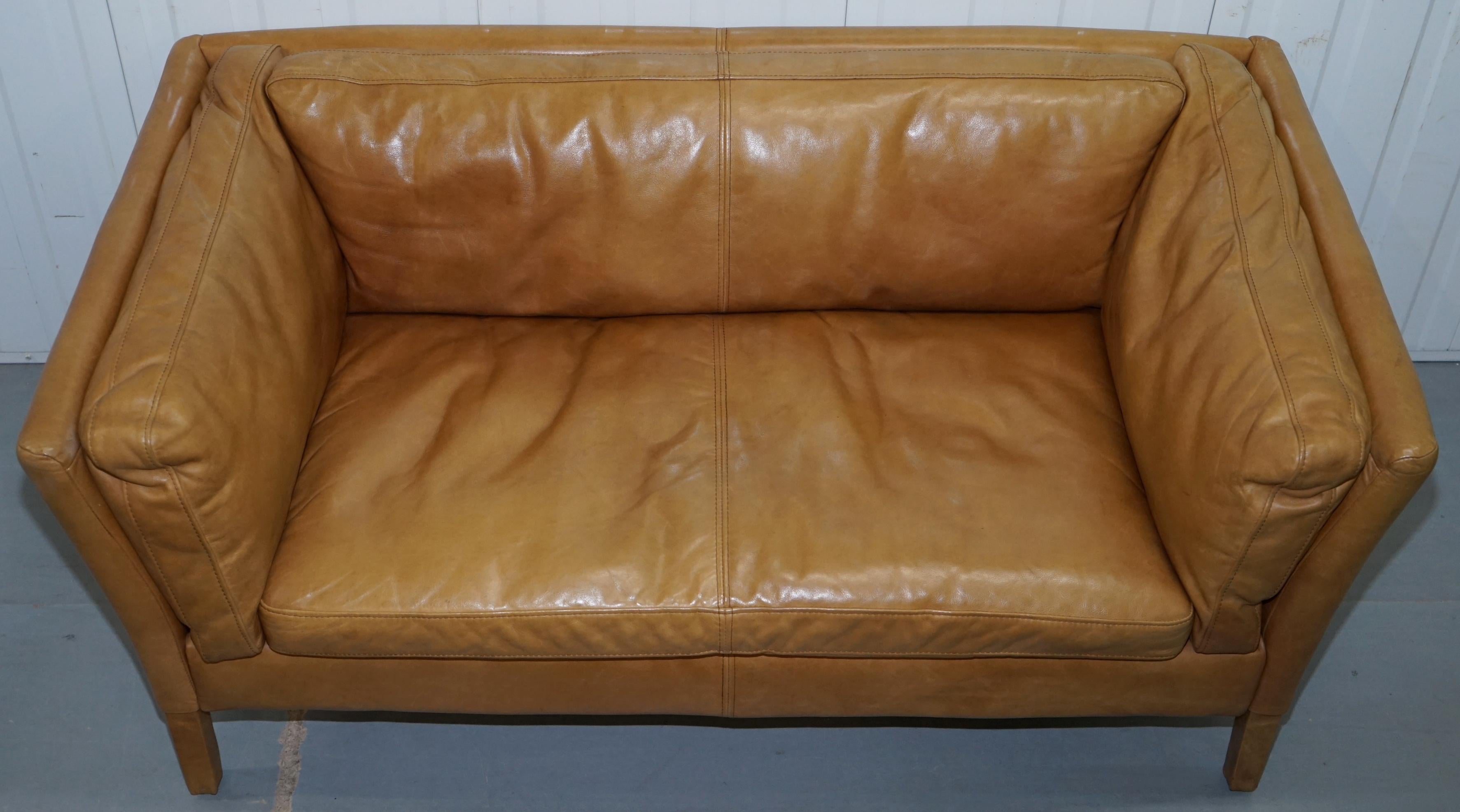 Halo Groucho Leather Small 2-Seat Sofa Passend zum Sessel erhältlich (Unbekannt)