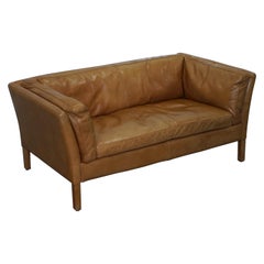 Used Halo Groucho Leather Small 2-Seat Sofa Matching Armchair Available