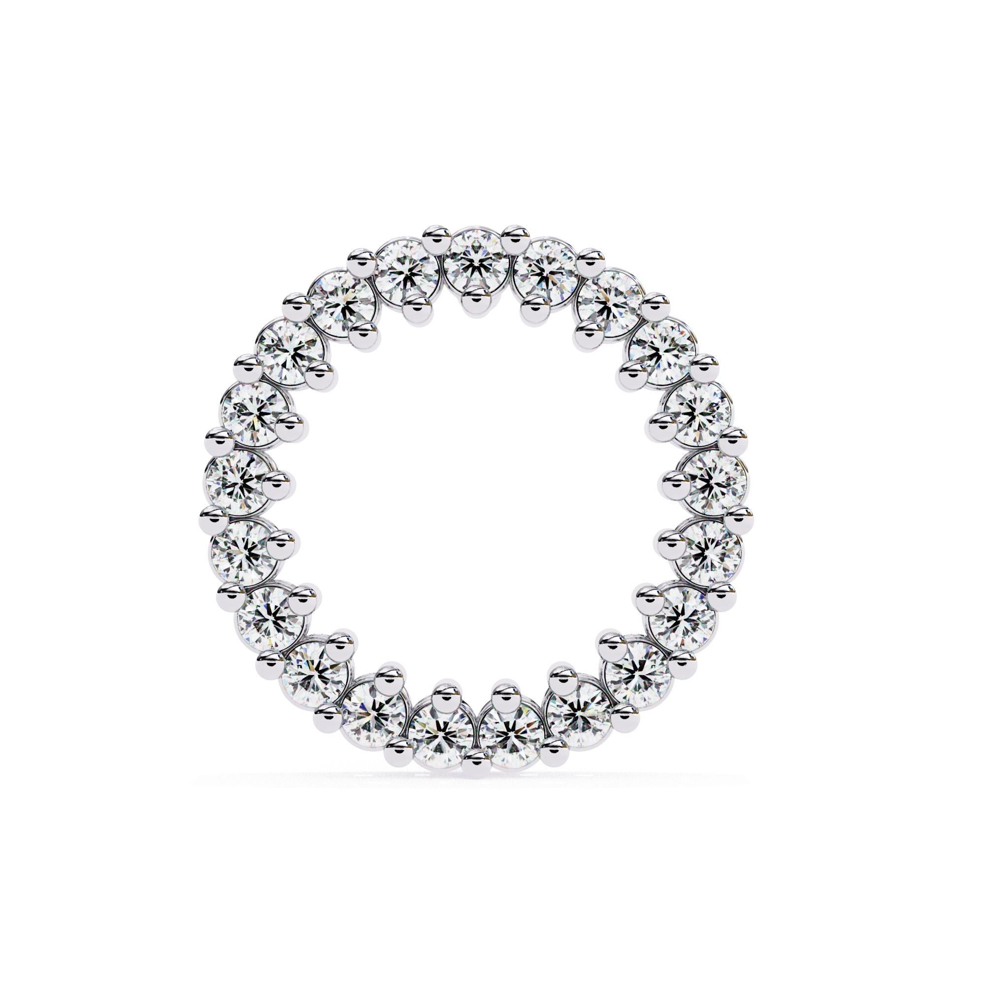 Round Cut Halo Harmony Natural Diamond Earrings In 14KT White Gold For Sale