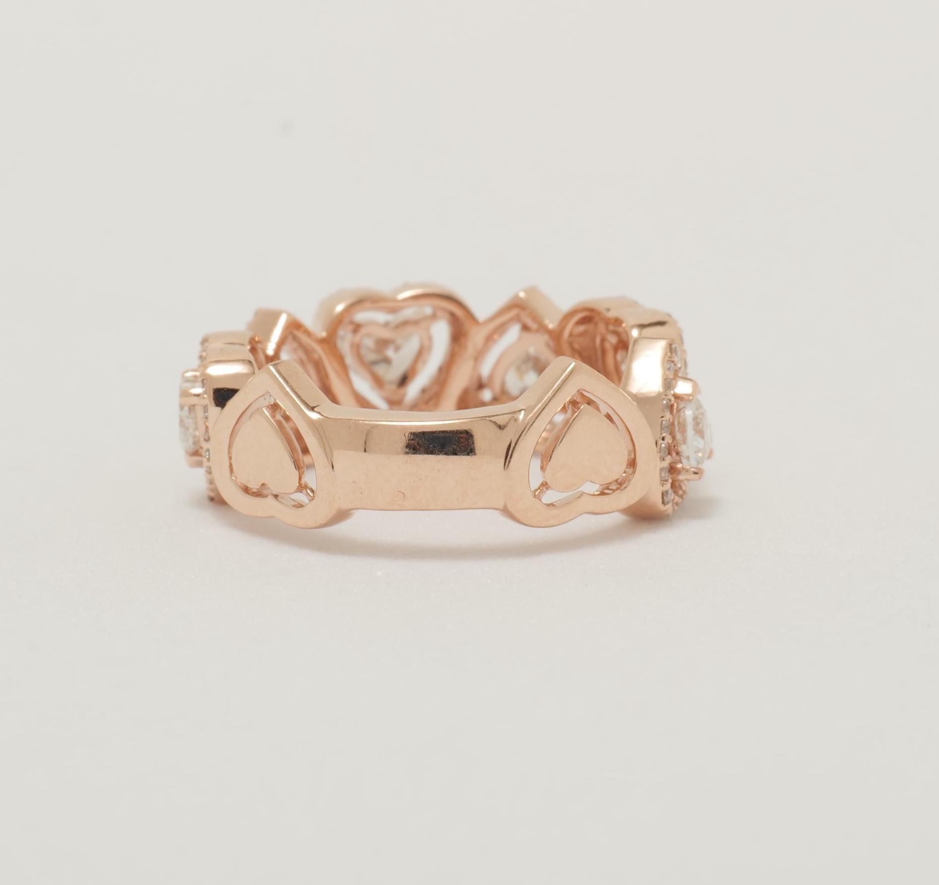 Anello aureola con diamante a fascia per l'eternità (certificato) in oro massiccio 14 carati In condizioni Nuovo in vendita a New Delhi, DL