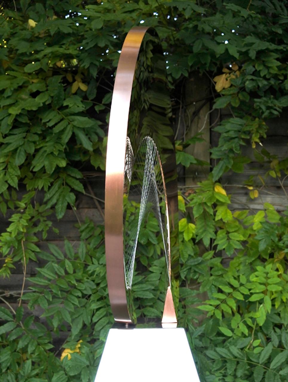 British Unique tabletop sculpture in copper that pays homage to Dame Barbara Hepworth