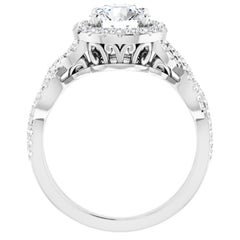 Halo Infinity Swirl Round Diamond Engagement Wedding Ring Set