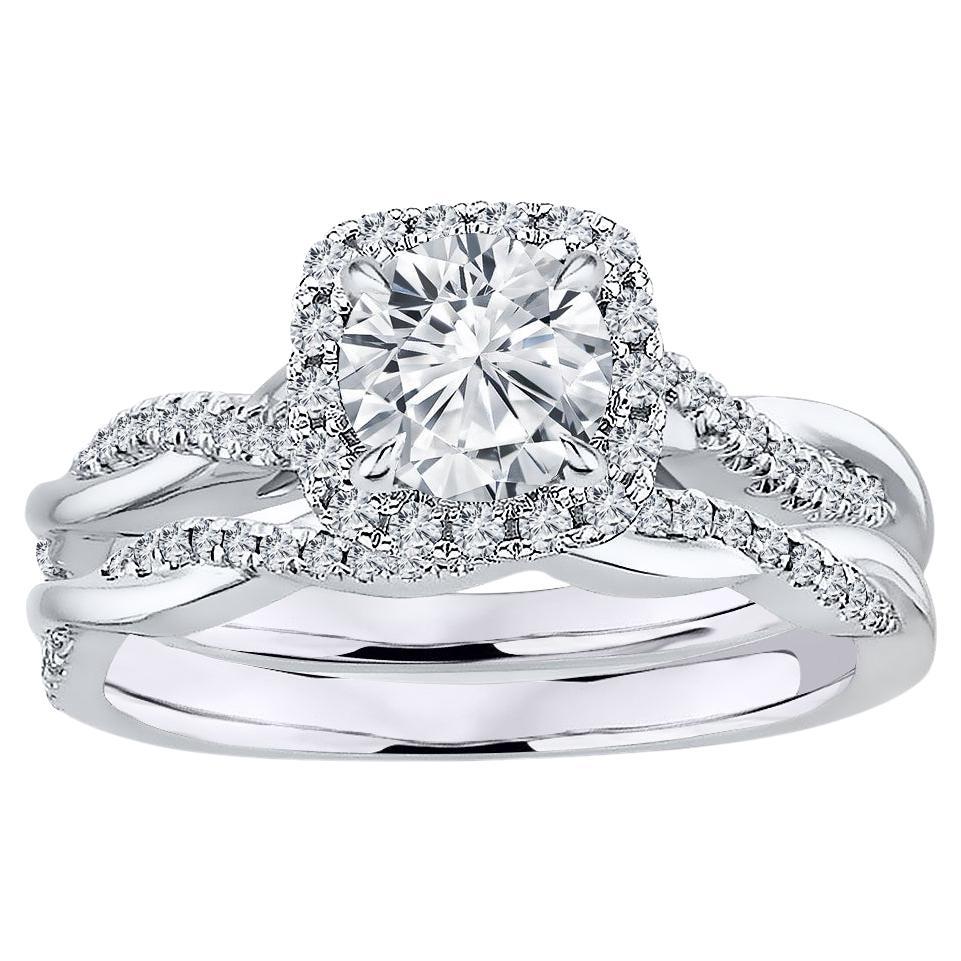 Halo Infinity Twist Design Diamond Engagement Wedding Ring Set 1.25 ct. tw.'0.5'