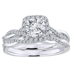 Halo Infinity Twist Design Diamond Engagement Wedding Ring Set 1.25 ct. tw.'0.5'