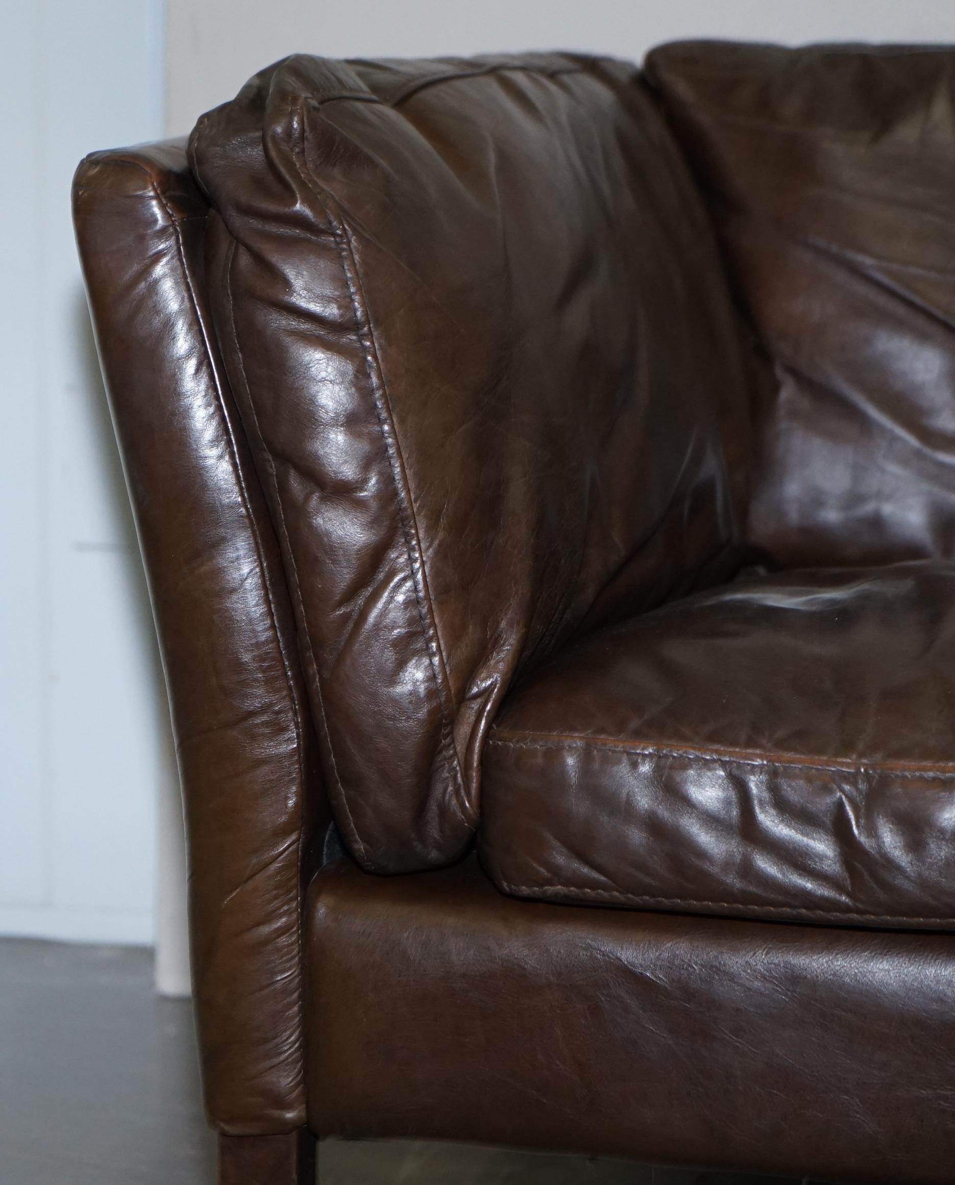 Halo John Lewis Groucho Aged Brown Leather Armchair Very Comfortable 5