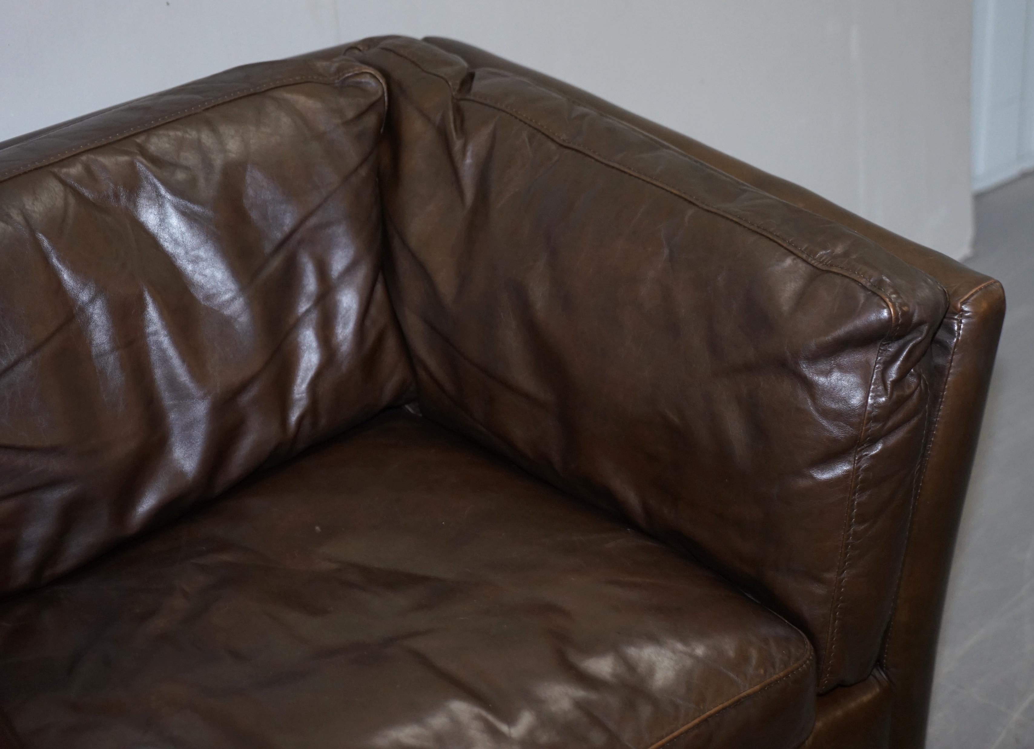 Halo John Lewis Groucho Aged Brown Leather Armchair Very Comfortable 1