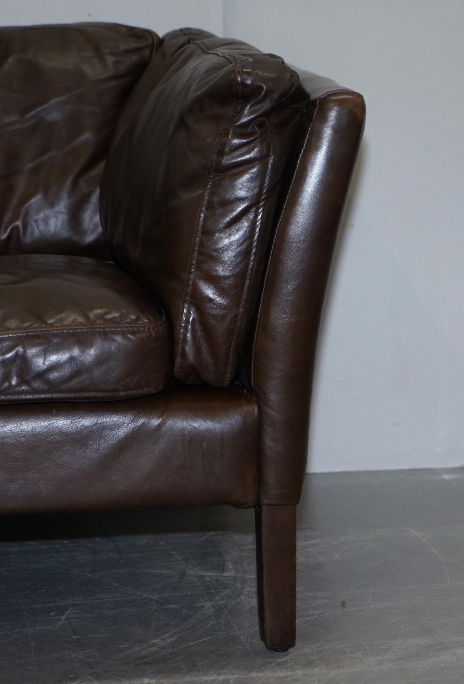 Halo John Lewis Groucho Aged Brown Leather Armchair Very Comfortable 2