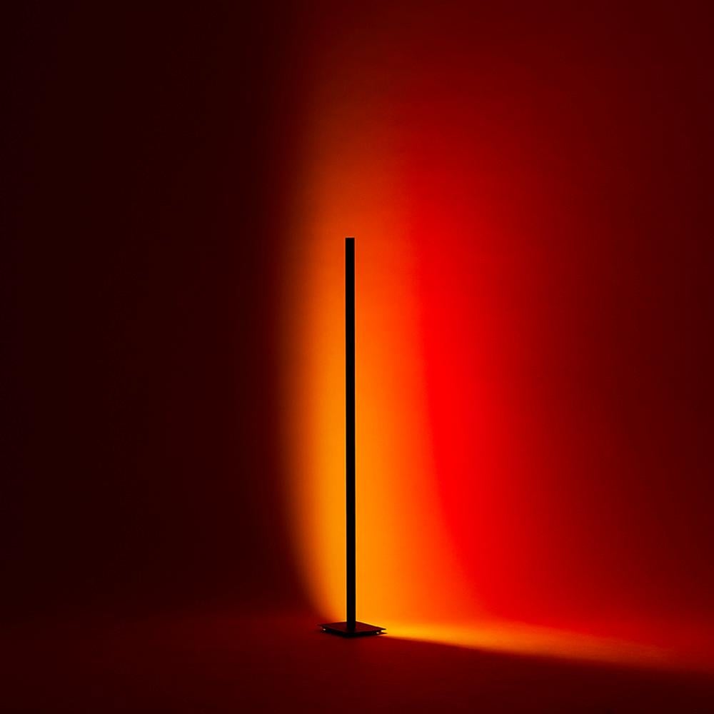 Halo Line 120 Sunset Red Color Floor Lamp in Aluminum by Mandalaki Studio For Sale 1