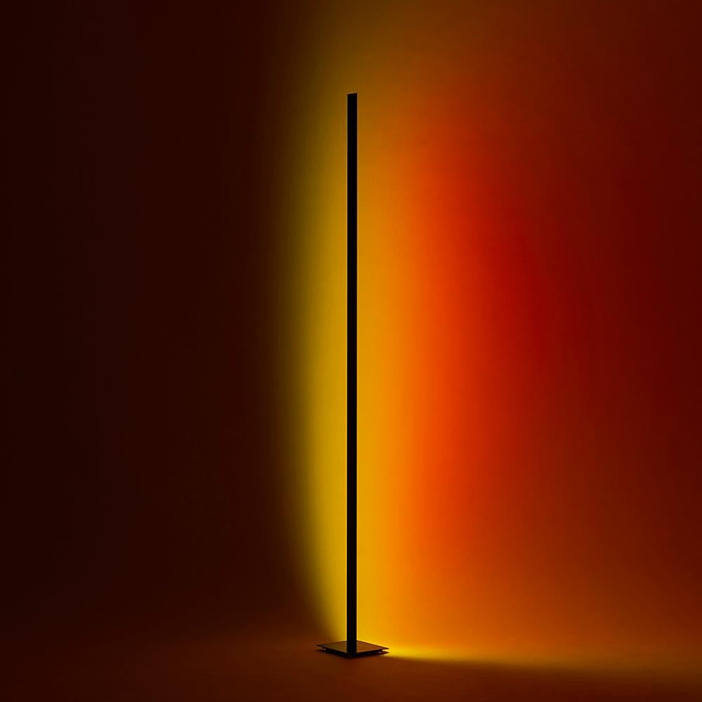 Contemporary Halo Line 180 Sunset Red Color Floor Lamp in Aluminium by Mandalaki Studio