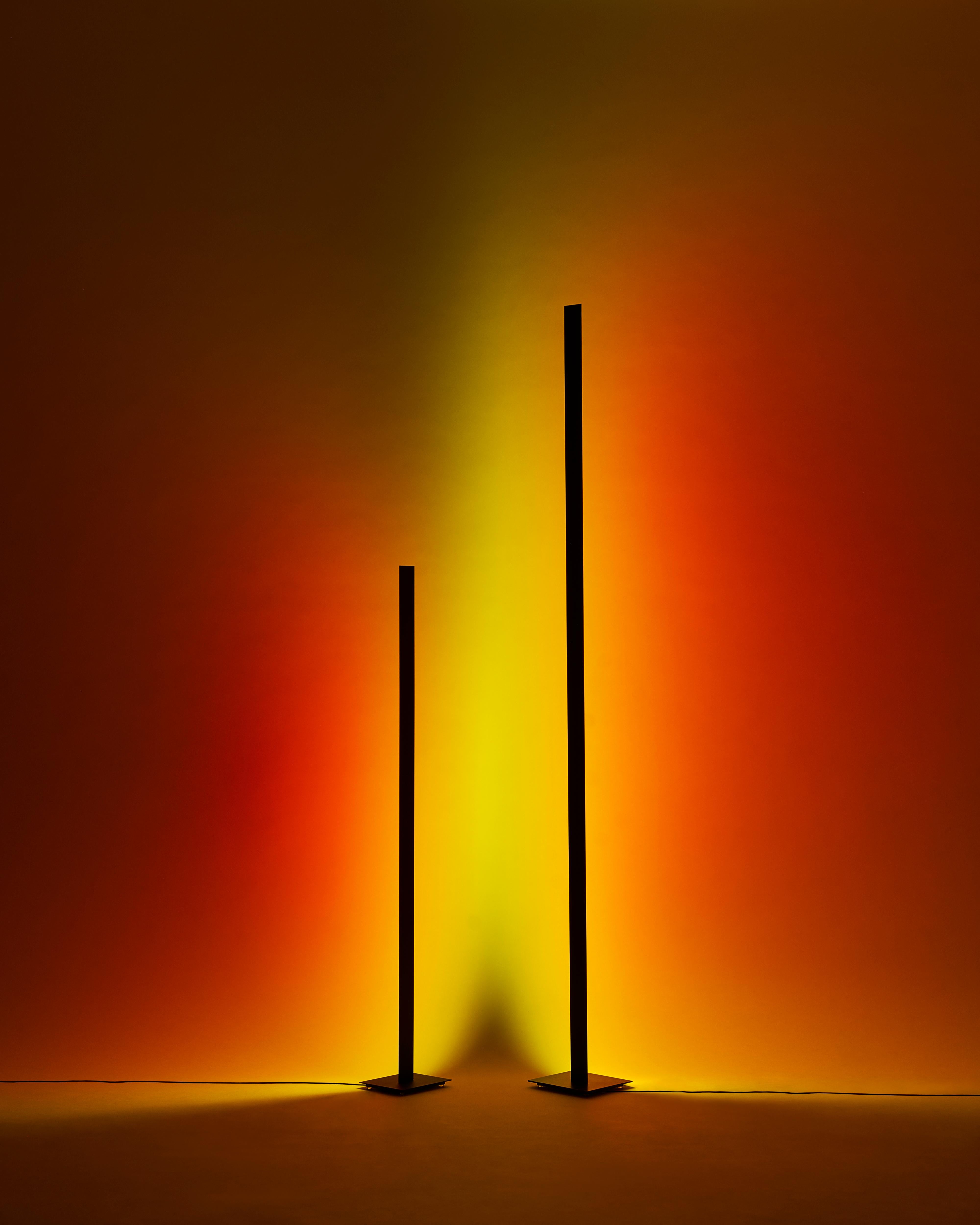 Contemporary 'Halo Line' Sunset Red 120 Floor Lamp or Color Projector by Mandalaki Studio For Sale