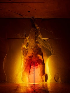 'Halo Line' Sunset Red 180 Floor Lamp/ Color Projector by Mandalaki Studio