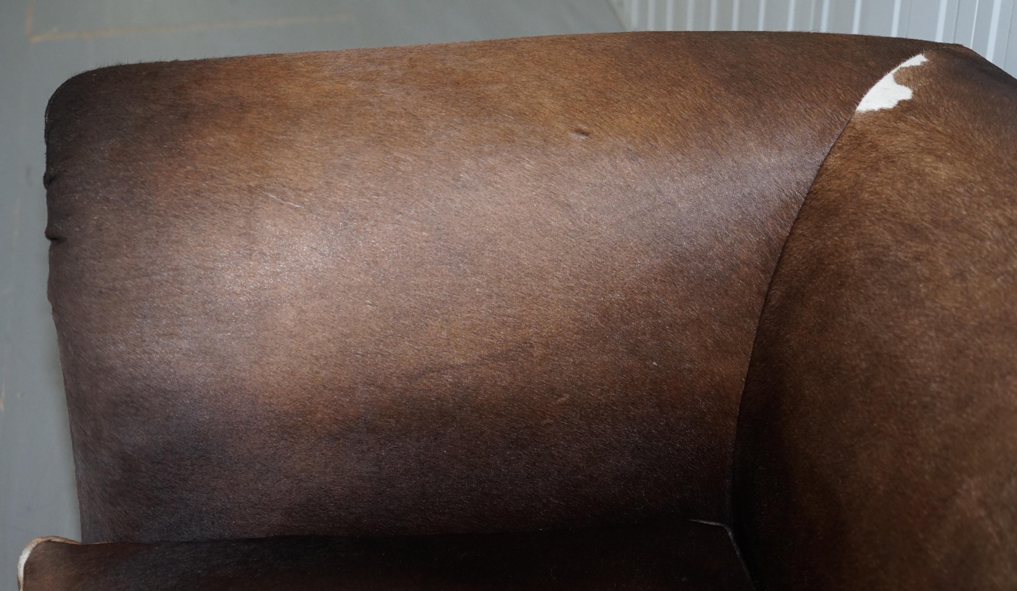 Cowhide Halo Living Large 3-4 Seat Pony Cow Hide Sofa in the Chesterfield Club Manor