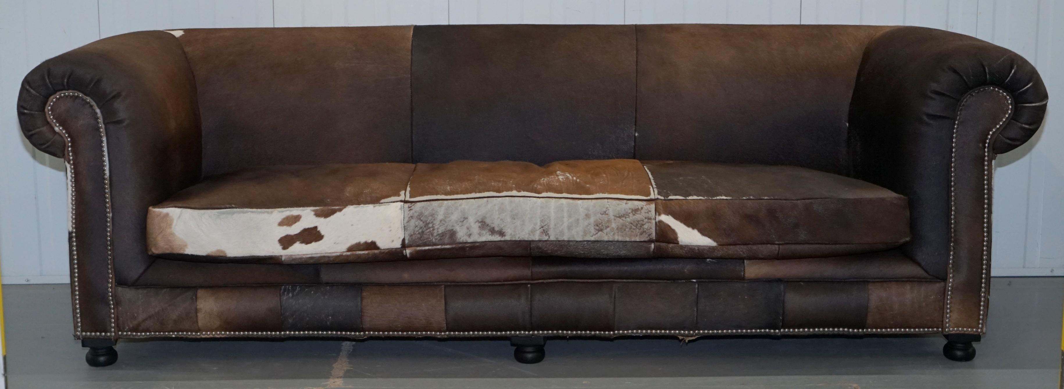 We are delighted to offer for sale this lovely large Halo Living Pony / cowhide sofa to seat up to 4 people

A good looking well made and decorative sofa, the pony hide upholstery is very on trend and offers a very soft touch and cool twist on an