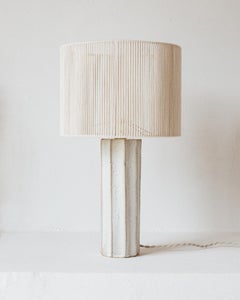 Halo Matte Cream White Ceramic Table Lamp by Grès Éditions