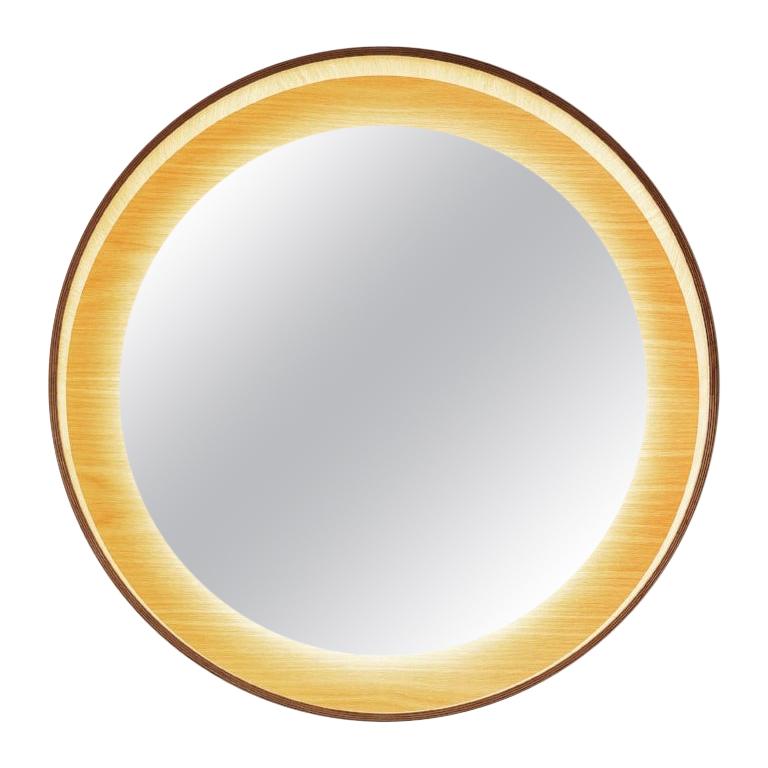 Halo Mirror 26 with LED Light, Black Oak, Switch Dim For Sale
