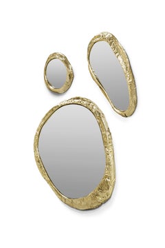 Halo Mirror - Hand-Crafted Hammered Brass & Mirror - Boca do Lobo