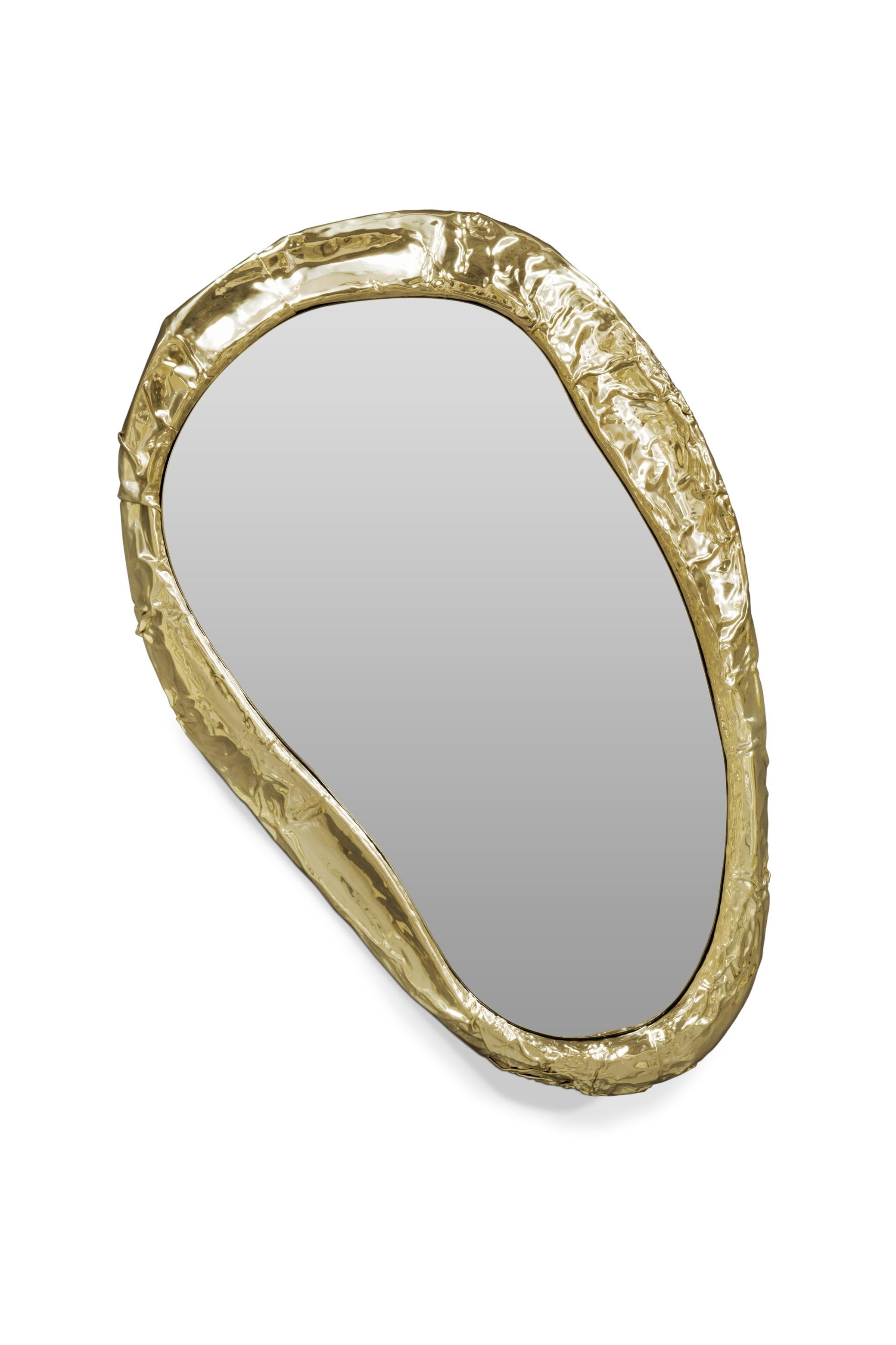 Halo Mirror - Handgefertigtes gehämmertes Messing & Spiegel - Boca do Lobo im Angebot 2