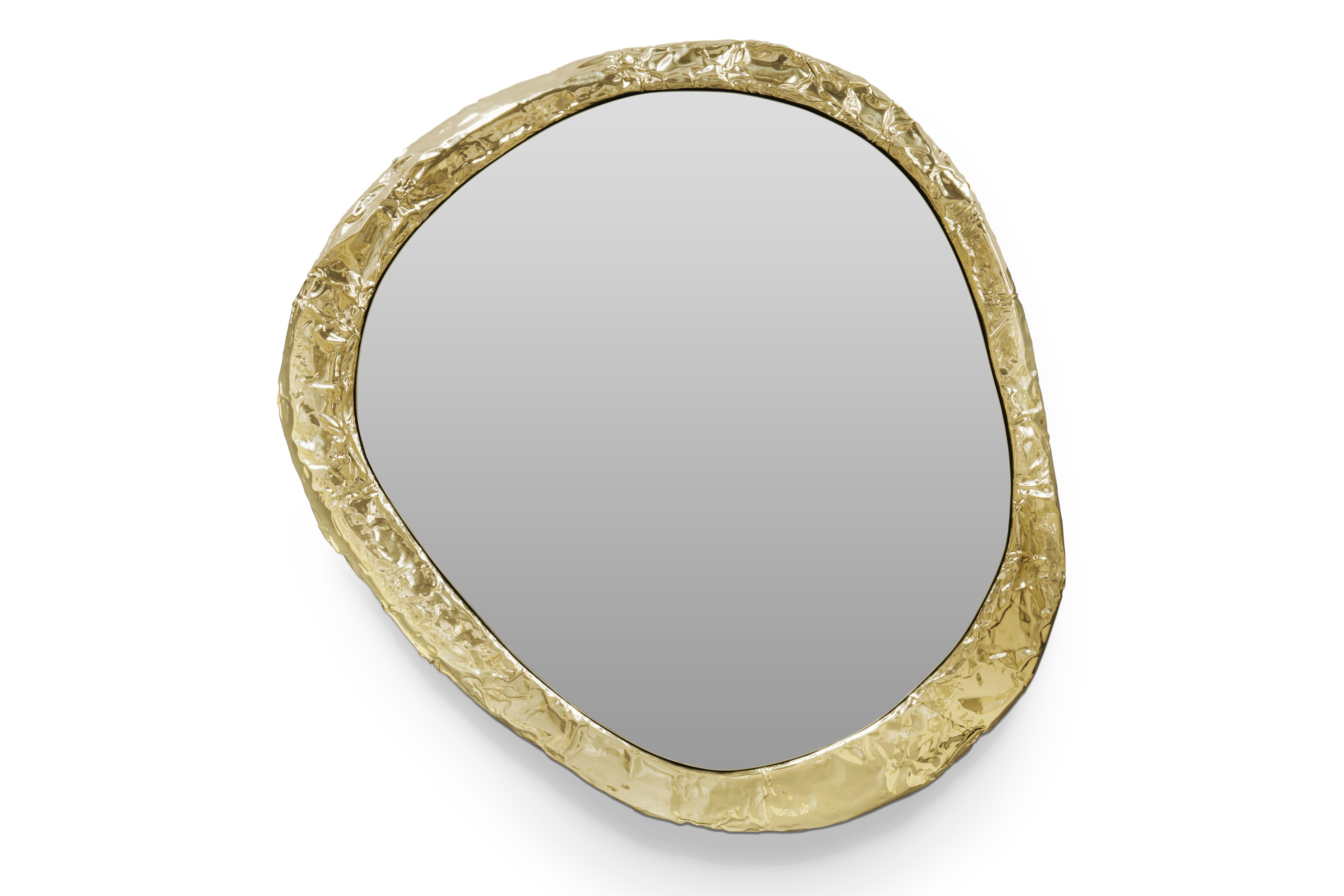 Halo Mirror - Handgefertigtes gehämmertes Messing & Spiegel - Boca do Lobo im Angebot 3
