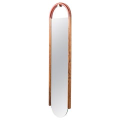 Halo Mirror in Padouk and Walnut, Wall Hanging Full Length Mirror