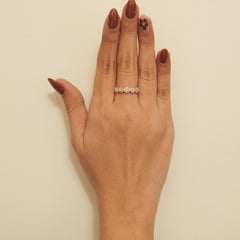 0.56 Carat Half Eternity Natural Diamond Five Stone Band Ring, 14k Yellow Gold