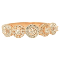 Halo Natural Diamond Eternity Stacking Band Ring in 14K Solid Gold (Certified)