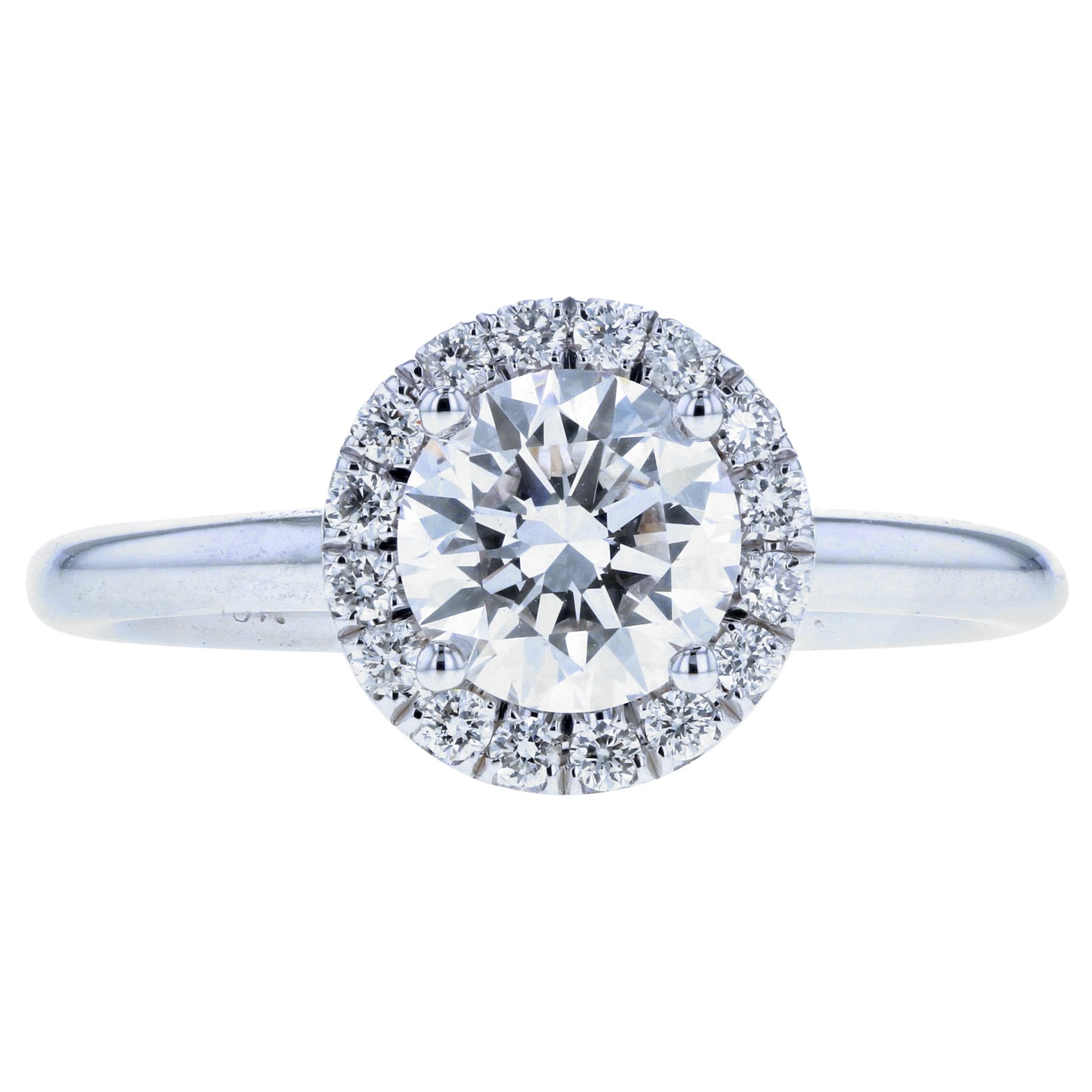 Halo Only Diamond Engagement Ring with Round Diamond For Sale
