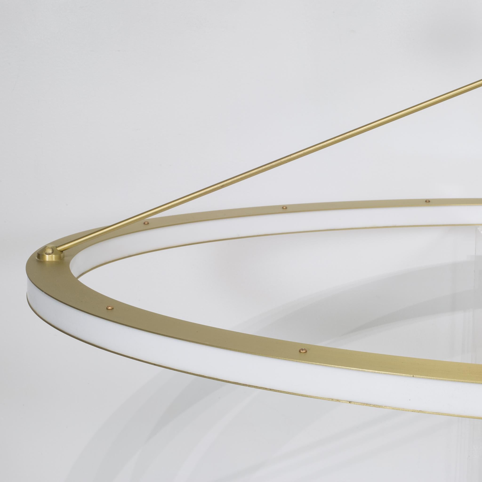 Brass Halo Oval Pendant by Roll & Hill Designed by Paul Loebach