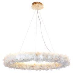 Halo Pendant - handmade in Brazil with cabreúva wood and feathers
