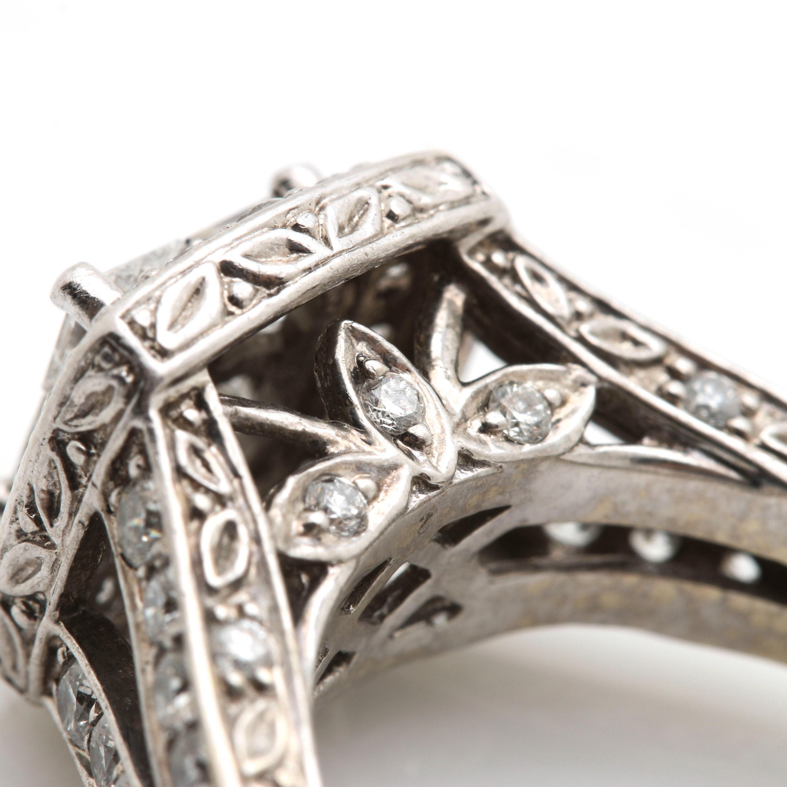 Im Angebot: Vintage 2 Karat zertifiziert natürlichen Diamanten Verlobungsring Set in 18K Gold () 4