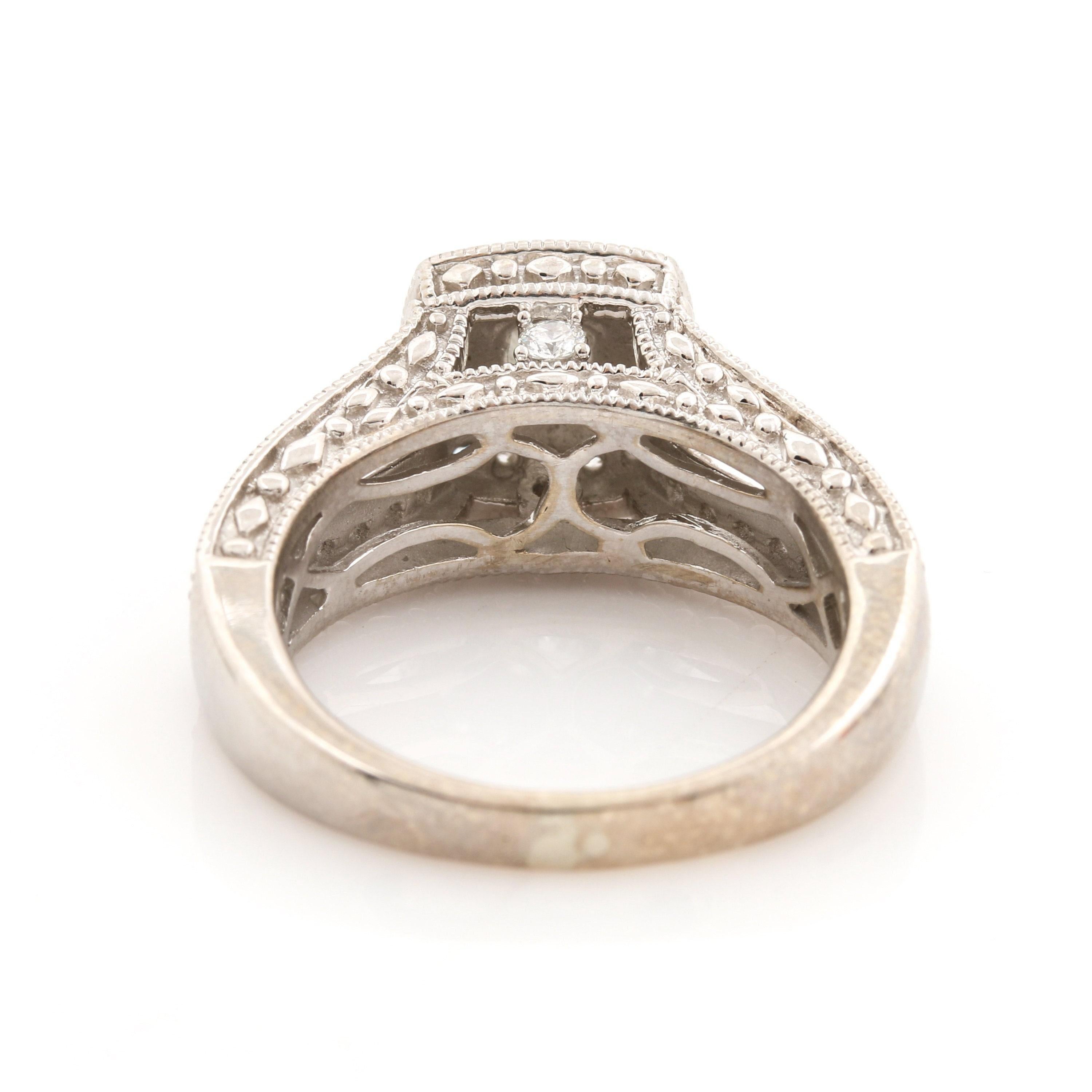For Sale:  Halo Princess Cut Moisanite Engagement Ring Set, Diamonds Ring Set 4
