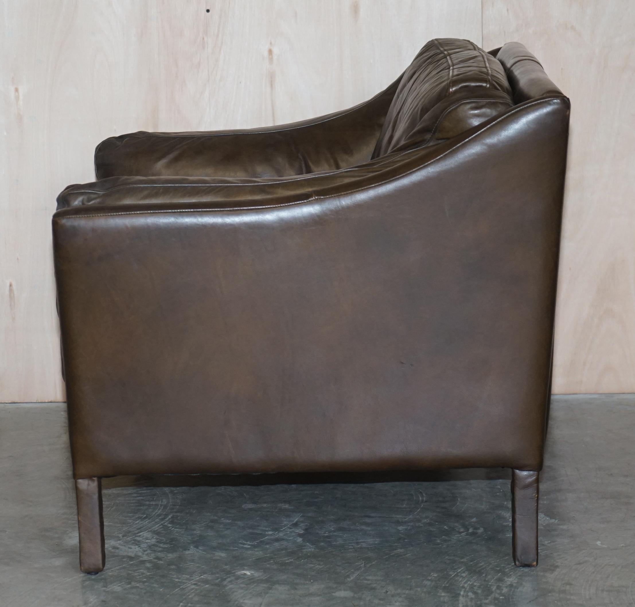 Halo Reggio Super Comfortable Brown Leather Armchair Matching Sofa Available 3