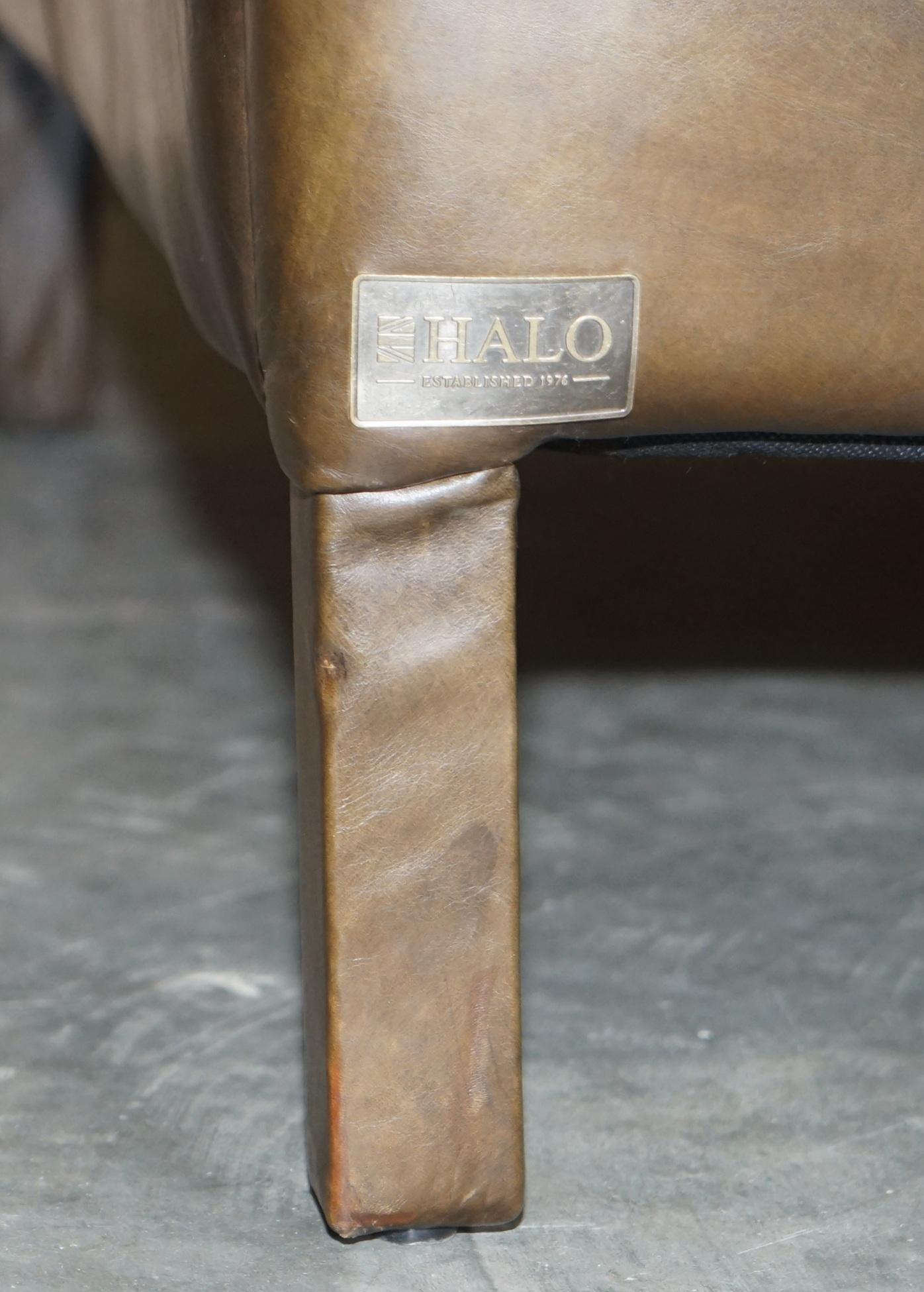 Halo Reggio Super Comfortable Brown Leather Armchair Matching Sofa Available 2