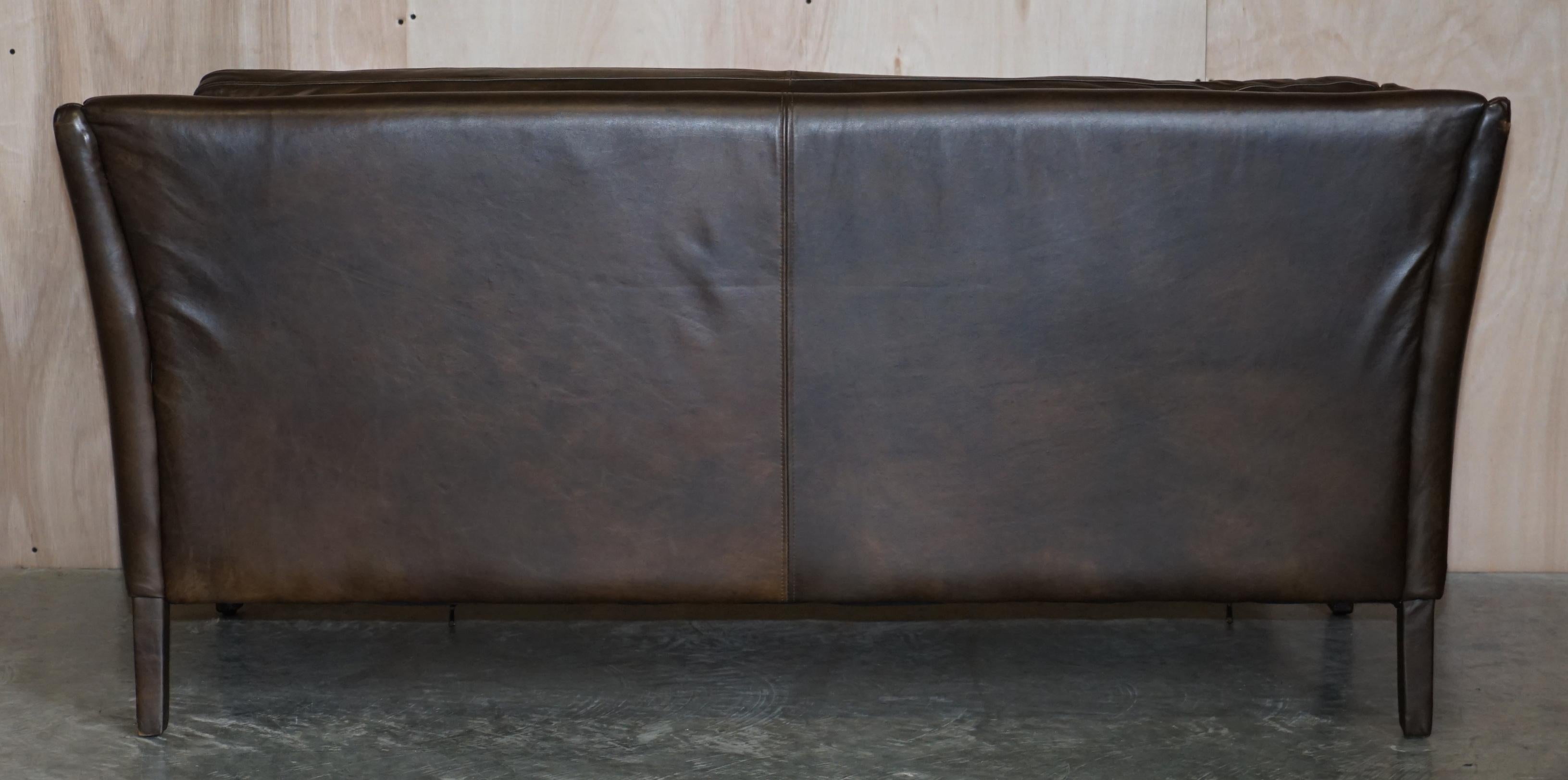 Halo Reggio Very Comfortable Brown Leather Sofa Matching Armchair Available 3