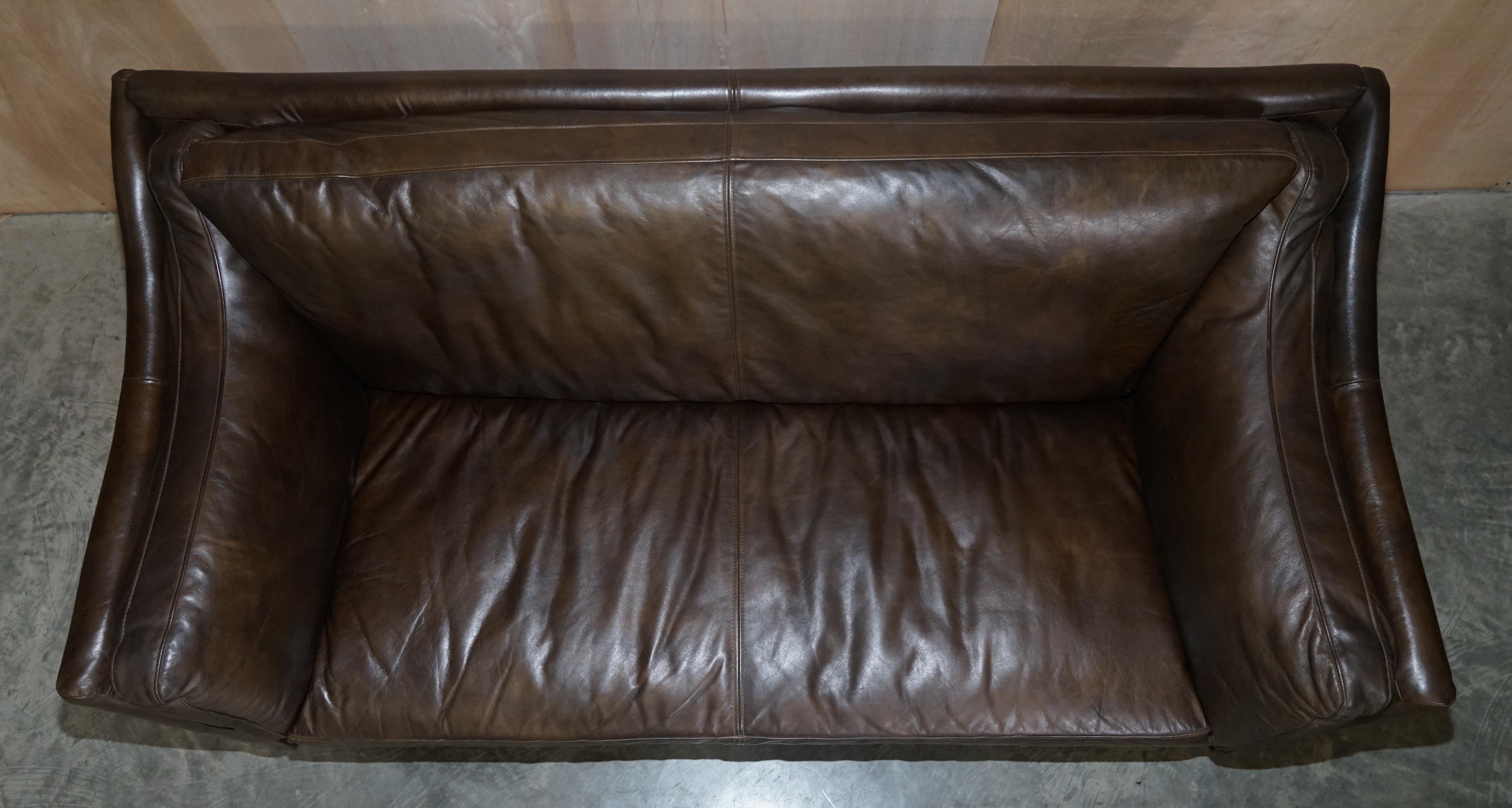 English Halo Reggio Very Comfortable Brown Leather Sofa Matching Armchair Available