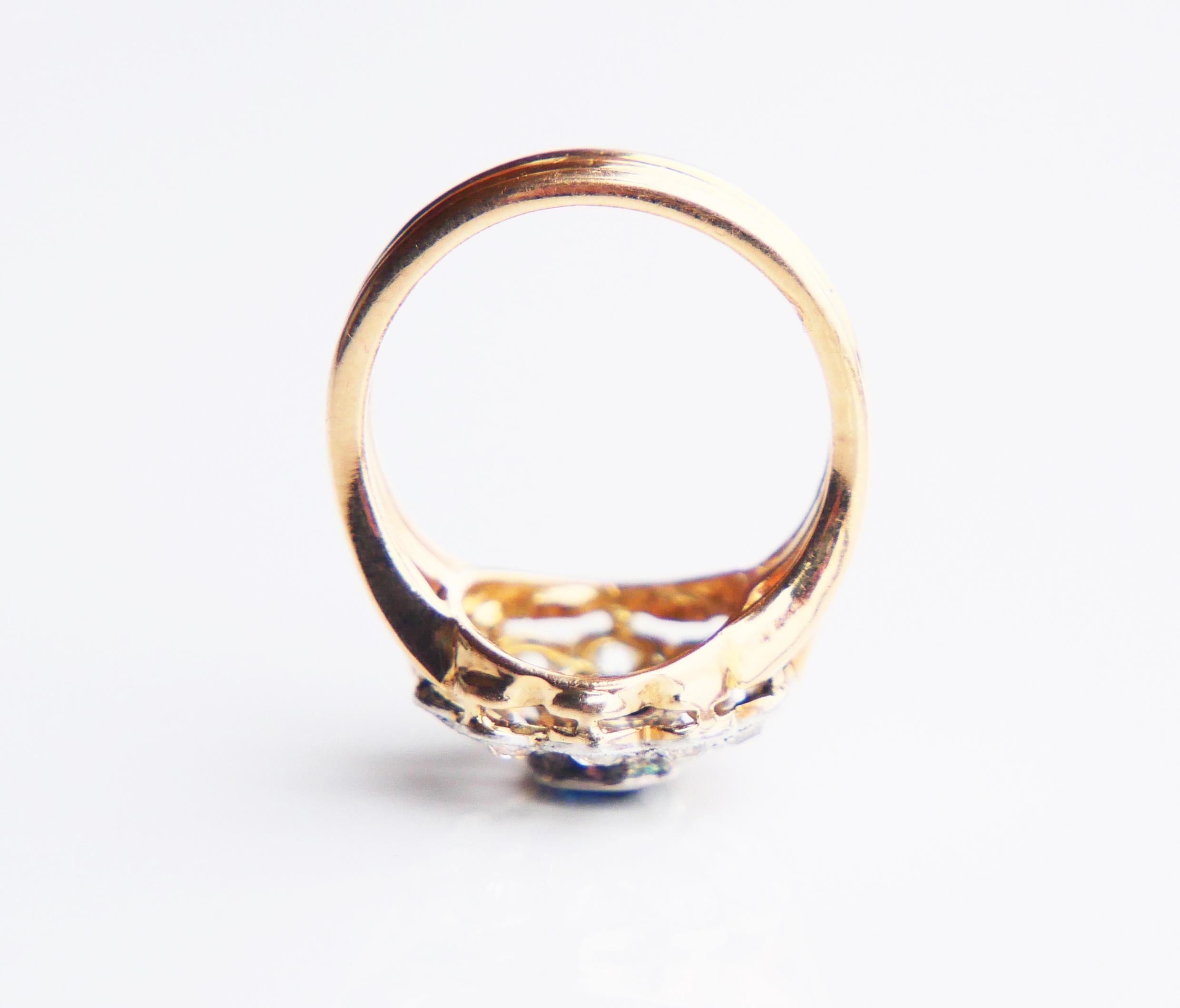 Halo Ring 1.25ct Bi-color Sapphire 0.8ctw Diamonds 18K Platinum Ø4.5US / 5.3gr For Sale 5