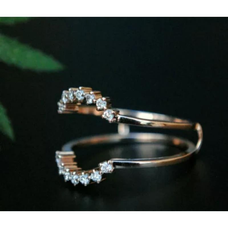 Anillo Halo Realzador Guardia Diamante Oro 14k Corte redondo en venta