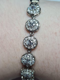Halo Round Bracelets For Women 925 Sterling Silver Moissanite Bracelet Gift.