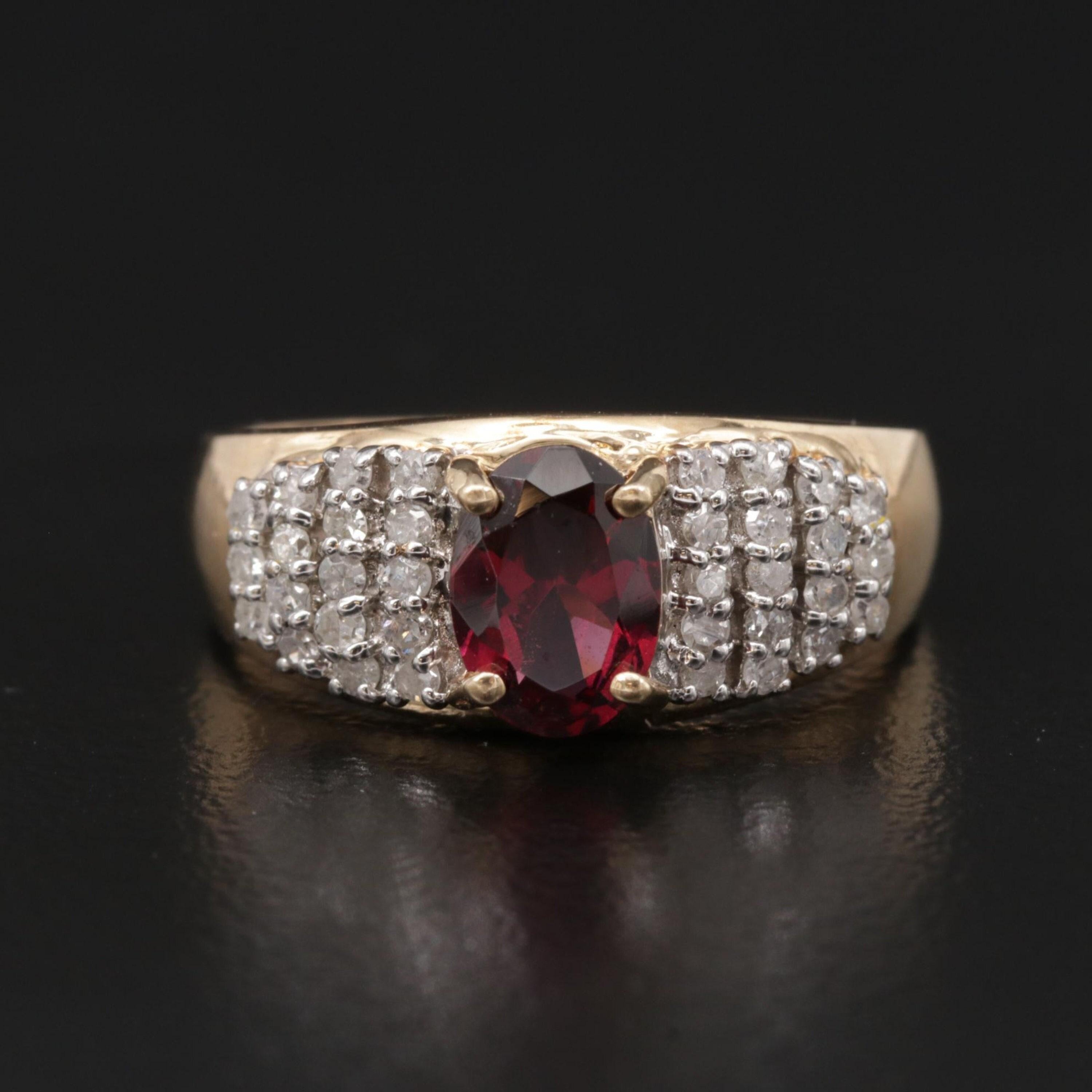 For Sale:  Vintage Style Natural Ruby Diamond Engagement Ring in 18K Yellow Gold Band 2
