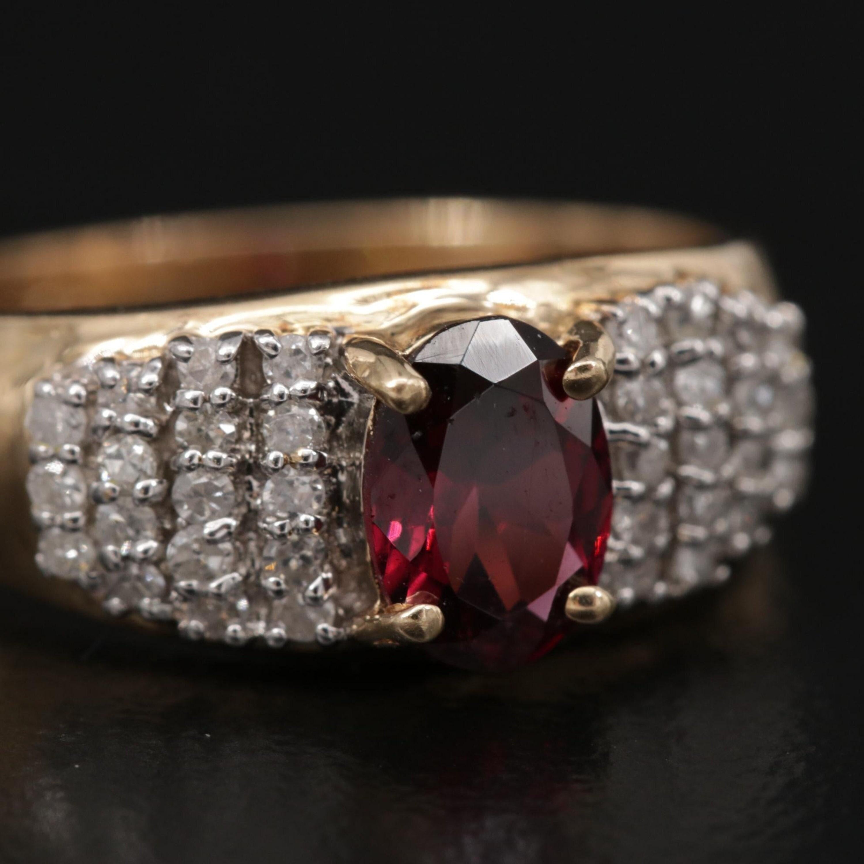 For Sale:  Vintage Style Natural Ruby Diamond Engagement Ring in 18K Yellow Gold Band 3