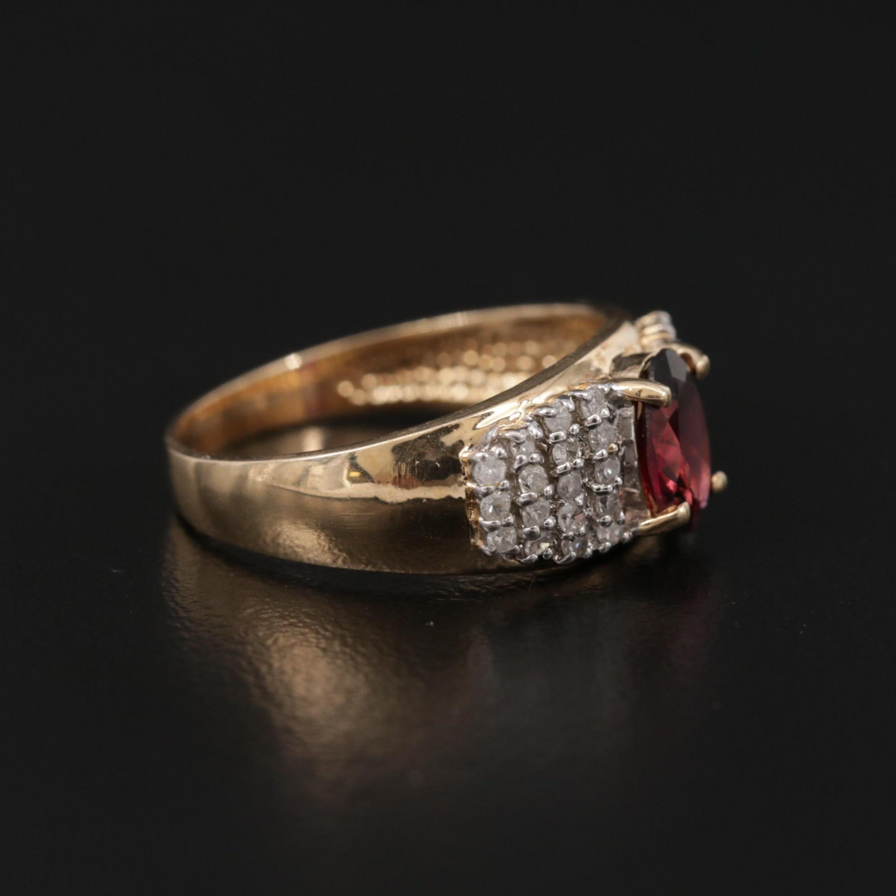 For Sale:  Vintage Style Natural Ruby Diamond Engagement Ring in 18K Yellow Gold Band 4