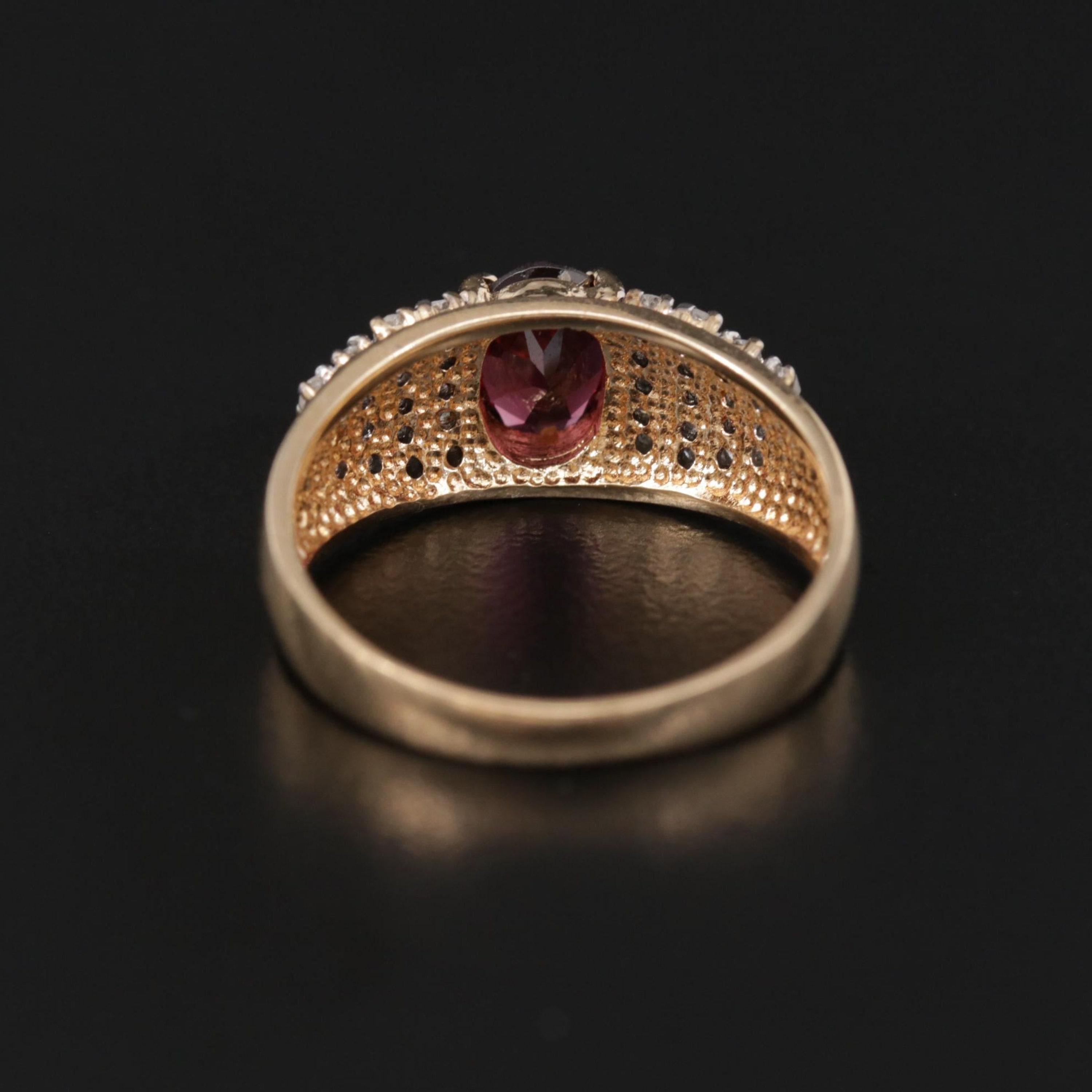 For Sale:  Vintage Style Natural Ruby Diamond Engagement Ring in 18K Yellow Gold Band 5