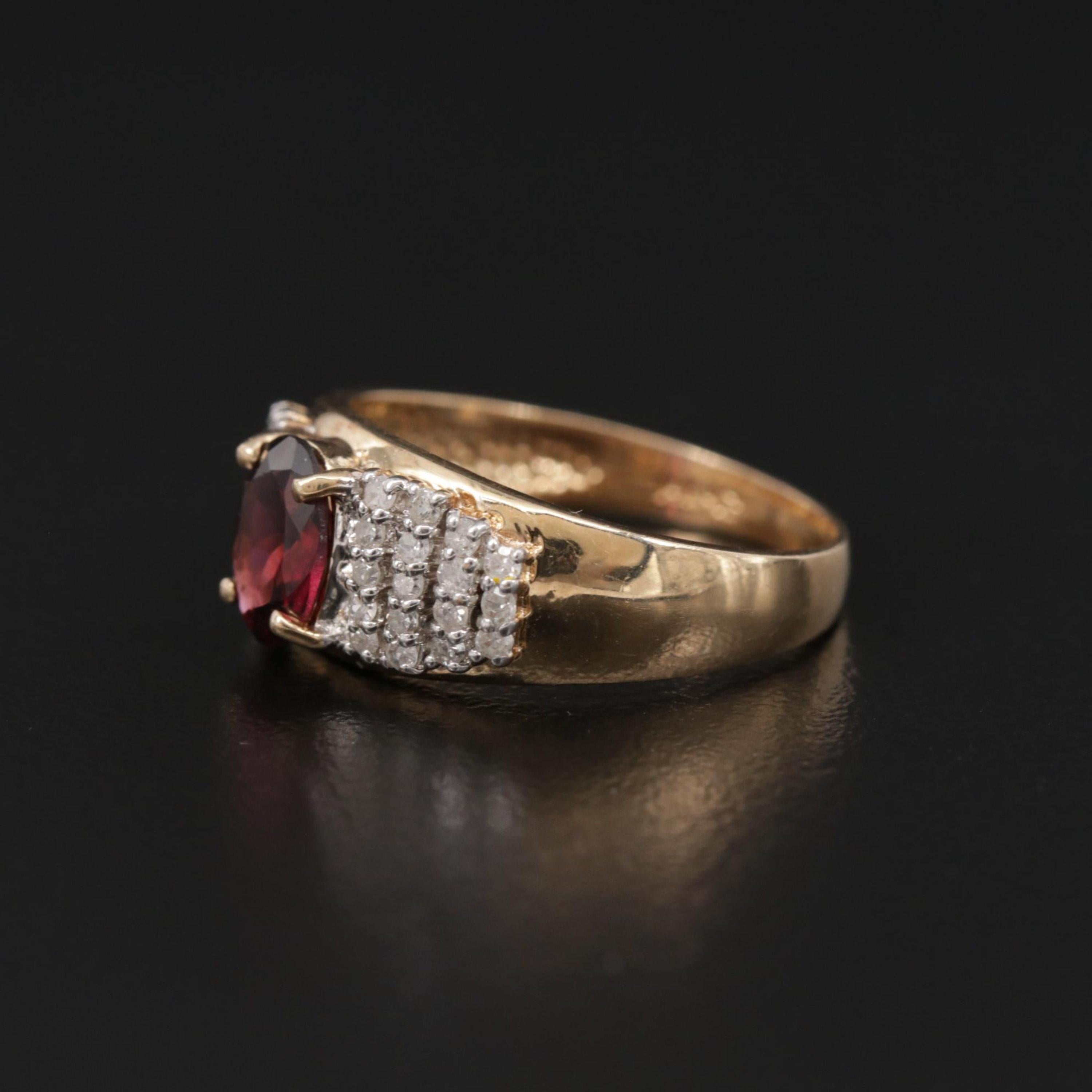 For Sale:  Vintage Style Natural Ruby Diamond Engagement Ring in 18K Yellow Gold Band 6