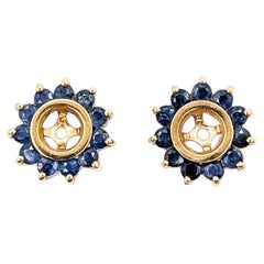 Halo Sapphire Earring Jackets in 10k Yellow Gold