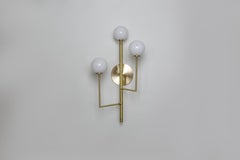 Halo Sconce 3, Brass, Hand Blown Glass Contemporary Wall Sconce, Kalin Asenov