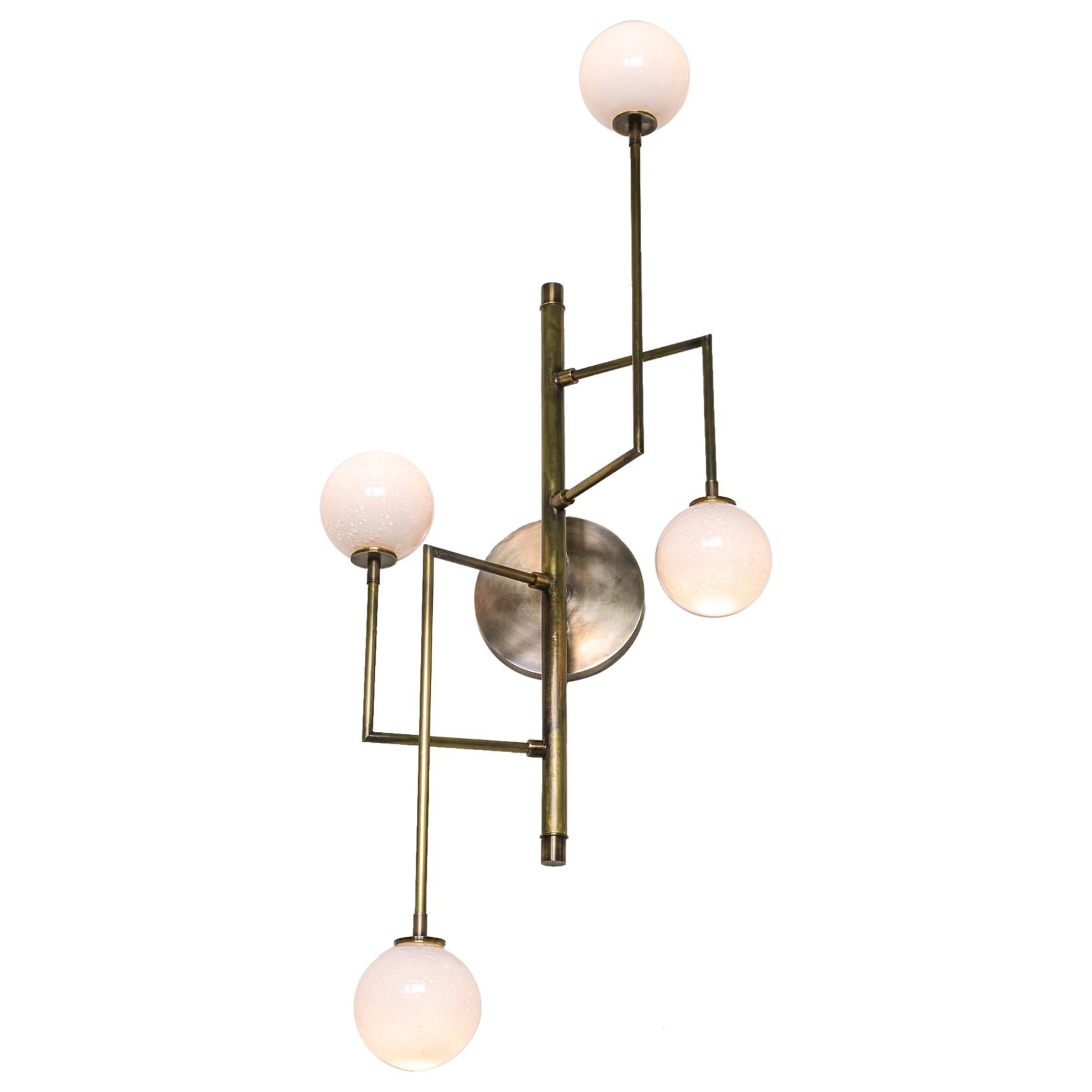Halo Sconce 4, Brass, Hand Blown Glass Contemporary Wall Sconce, Kalin Asenov