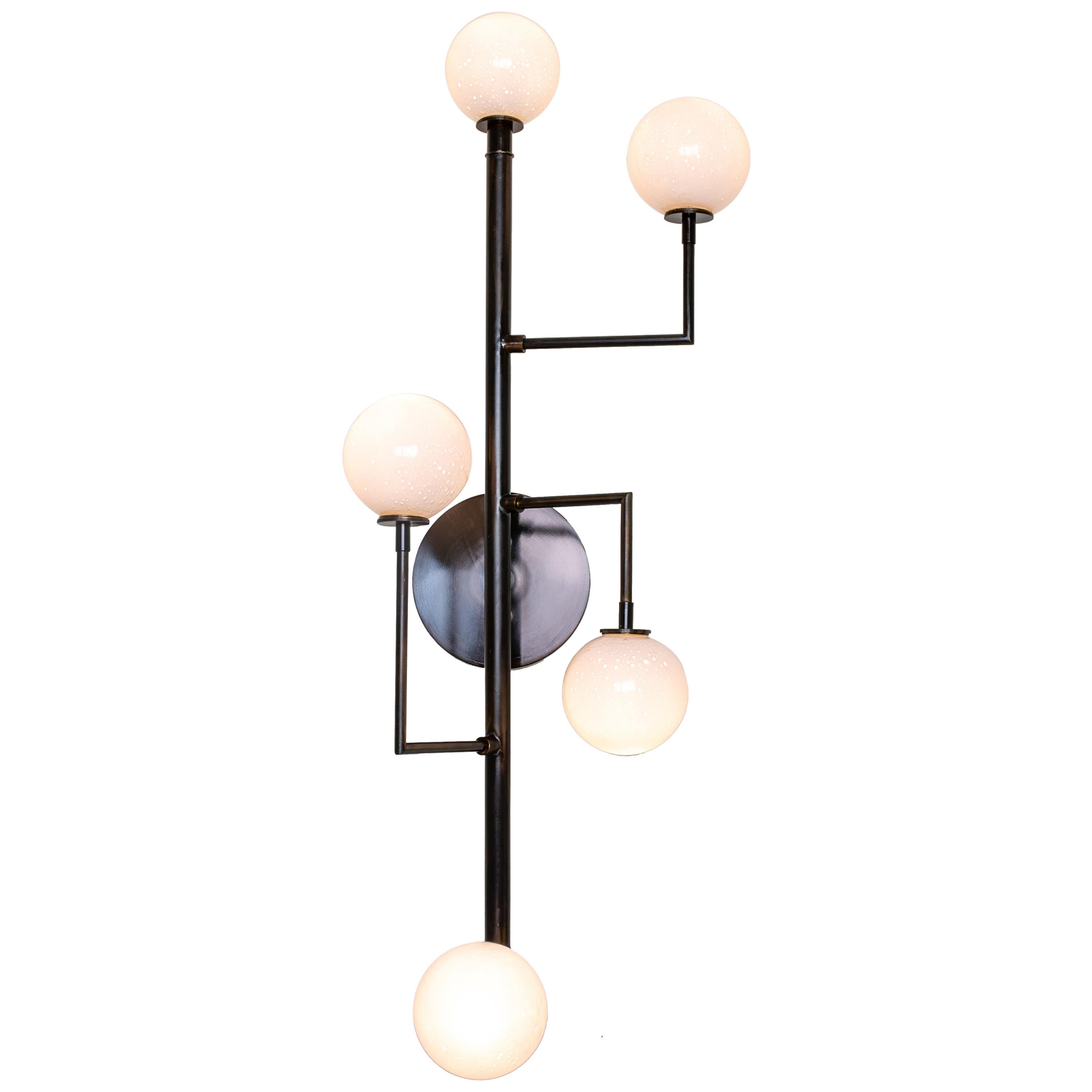 Halo Sconce 5, Brass, Hand Blown Glass Contemporary Wall Sconce, Kalin Asenov For Sale