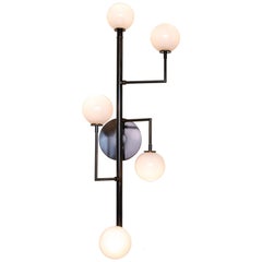 Halo Sconce 5, Brass, Hand Blown Glass Contemporary Wall Sconce, Kalin Asenov