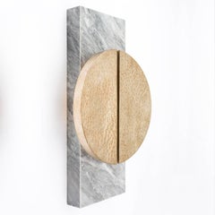 HALO SCONCE - Modern Hand-Forged Leafing Sconce on a Carrara Marble Plate