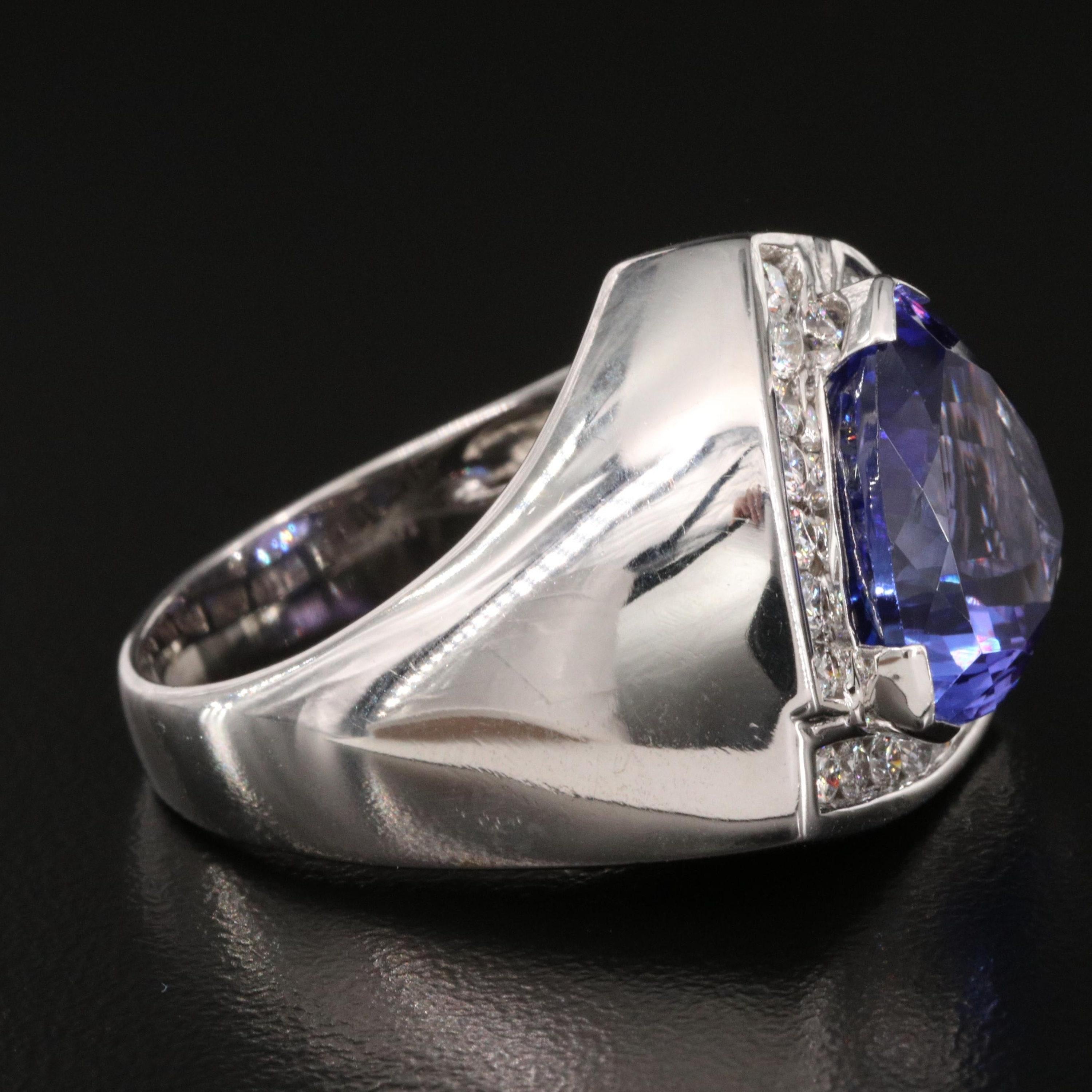 For Sale:  5 Carat Halo Trillion Cut Tanzanite Fashion Ring White Gold Cocktail Ring Band 6